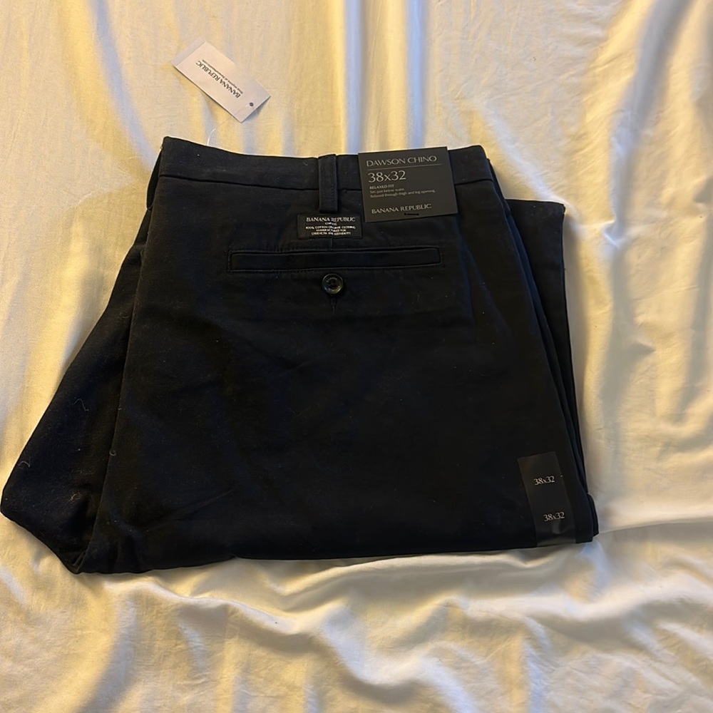 Banana Republic Navy Khakis 38x32 Relaxed Fit New With Tags